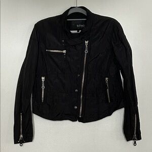 Buffalo David Bitton Women's Black Moto Jacket With Zippers size xl